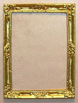 Dollhouse Miniature Picture Frame, Large Rectangle, Gold Color